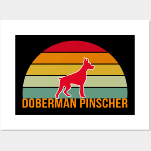 Doberman Pinscher Vintage Silhouette Posters and Art